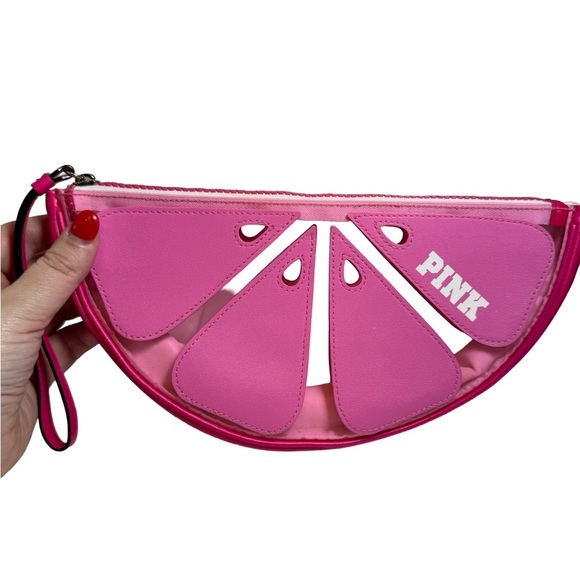 Victoria’s Secret Pink Plastic Watermelon Pouch Makeup/Cosmetic Toiletry Bag Y2K - Picture 1 of 5